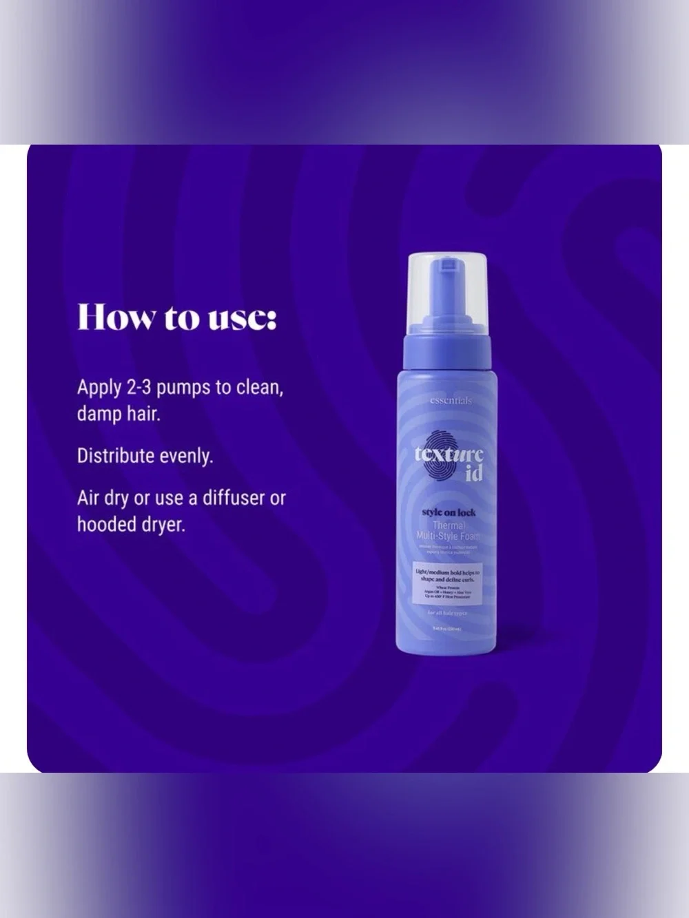 essentials Texture ID Style On Lock Thermal Multi-Style Foam - 8.45 oz - Picture 5 of 6